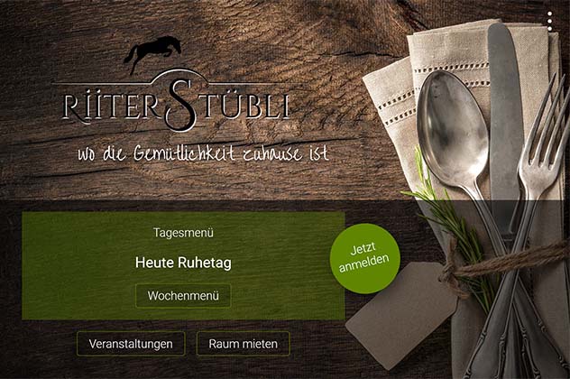 Screenshot der Wwebsite riiterstuebli.ch